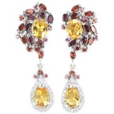 NATURAL CITRINE GARNET RHODOLITE Earrings