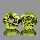 Natural Green Gold Lemon Quartz Pair 8.00 MM - VVS