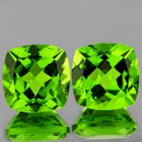 Natural Cushion Green Peridot Pair 8.00 MM - VVS