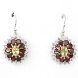 Natural Garnet & Citrine Earrings