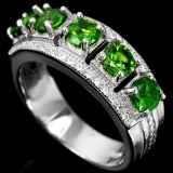 Natural Green Chrome Diopside Ring