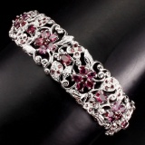 Natural Pink Raspberry Rhodolite Garnet Bangle