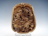 Chinese Jade Mouse Family Steal Treasure Pendant
