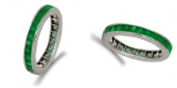 Natural Emerald & Solid Gold Eternity Band