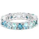 Natural  LONDON, SWISS, SKY BLUE TOPAZ & APATITE Ring