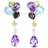 Natural Multi Gemstone Earrings