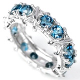 Natural London Blue Topaz Eternity Band