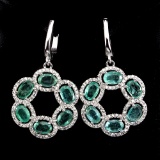 Natural Oval Green Emerald 49 Carats Earrings