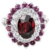 NATURAL PURPLISH PINK RHODOLITE GARNET Ring