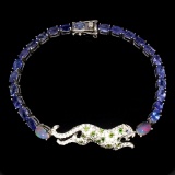 Natural Tanzanite C-Diopside Fire Opal Tiger Bracelet