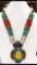 Tibet Hand Made Amber Turquoise, Coral, Lapis Lazuli Necklace
