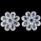 Natural Blue Sapphire 40.30 Carats Flower Earrings