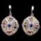 Natural Blue & Fancy Color Sapphire Ruby 84 CT Earrings