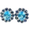 Natural SWISS BLUE TOPAZ & BLUE SAPPHIRE Earrings