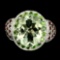 Natural Green Amethyst Chrome Diopside Garnet Ring