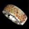 Natural Fancy Color Sapphire Rhodolite Garnet Ring