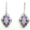 Natural Marquise Purple Amethyst White Topaz Earrings