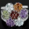 Natural Multi Gemstones Flower Ring