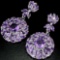NATURAL PURPLE AMETHYST MARQUISE & ROUND Earring