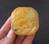 Antique Chinese Jade Hand Carved Eagle Seal