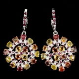 Natural  Fancy Color Sapphire & Ruby Earrings