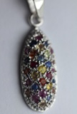 Natural Fancy Sapphire & Red Ruby Pendant