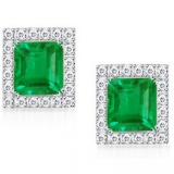 Stunning Columbian Emerald & Diamond EarRings