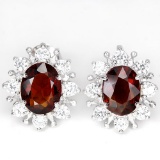 Natural Red/Orange Garnet Earrings