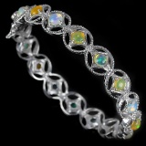 Stunning Natural Multi Color Opal Bracelet
