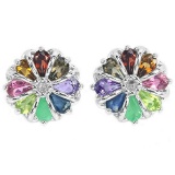 Natural Emerald & Multi Gemstone Earring