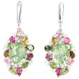 Natural Green Amethyst & Fancy Color Tourmaline Earring