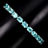 Natural  Neon Blue Apatite Bracelet