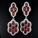 Natural Pigeon Blood Red Ruby 63 Carats Earrings