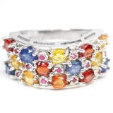 Natural  MULTI COLOR SAPPHIRE & RUBY Ring