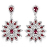 Natural RED RUBY PEAR-MARQUISE Earrings