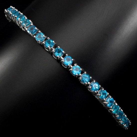 Natural Brazil Neon Blue Apatite 68.99 Cts Bracelet