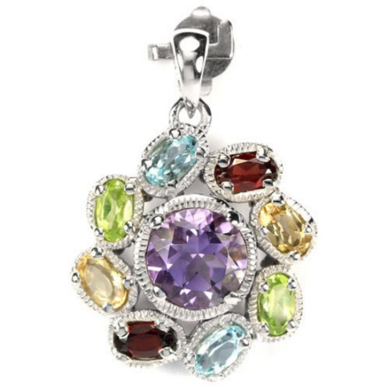 Natural Multi Gemstone Pendant