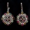 Natural Fancy Tourmaline Ruby Garnet Earrings