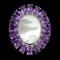 Natural  Purple Amethyst Mother Of Pearl Ring
