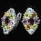 Natural Garnet & Multi Gem Stone Earrings