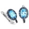 Natural AAA Sky BLUE TOPAZ & SAPPHIRE Earrings