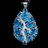 Natural Rare Brazil Blue Apatite Pendant