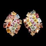 Natural Fancy Colors Sapphire & Ruby Earrings