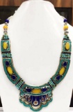 Tibet Hand Made Amber Turquoise, Coral, Lapis Lazuli