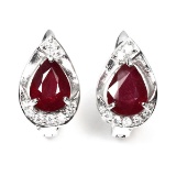 Natural Red Ruby Earrings
