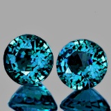 Natural Deep Blue Green Sapphire Pair 5.60 MM  Flawless