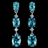 Natural AAA SWISS BLUE TOPAZ Earrings