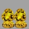 Natural Golden Yellow Citrine Hearts Pair Flawless