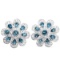 Natural London Blue Topaz Flower Earrings