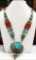 Tibet Hand Made Turquoise & Coral Necklace